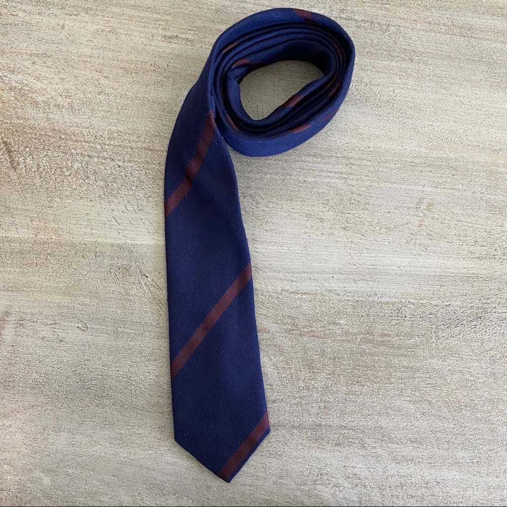 Oak and Stone • navy blue & burgundy narrow tie